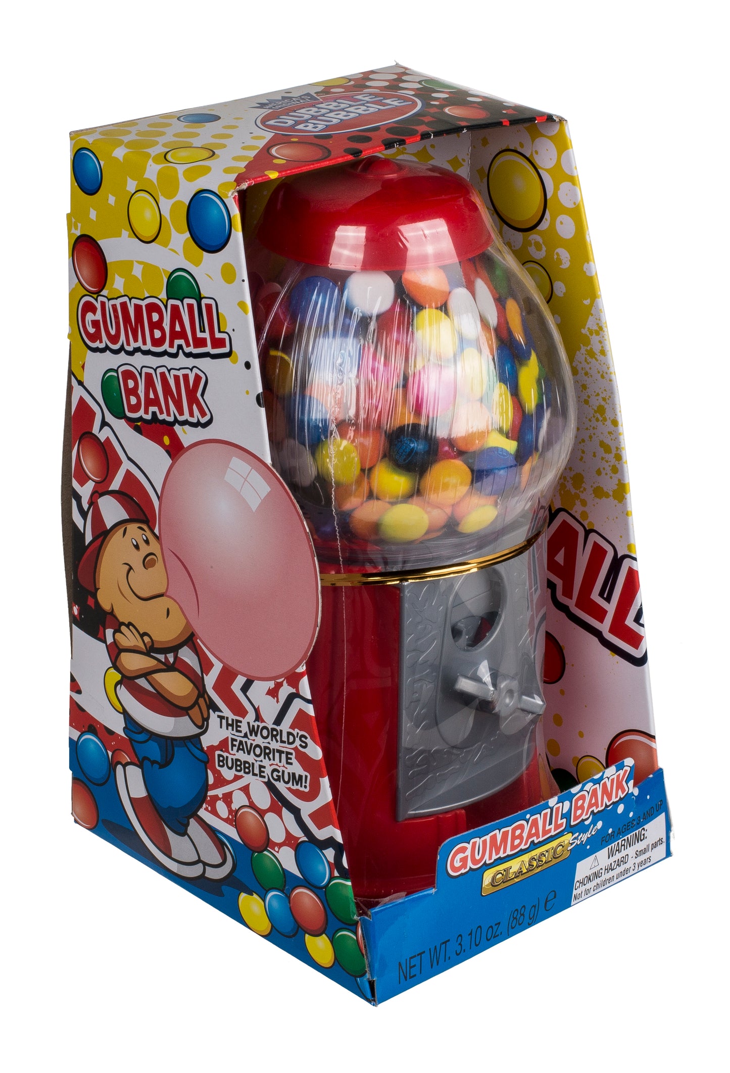 Red Gum Ball Machine with Chewing Gum - Gumballs