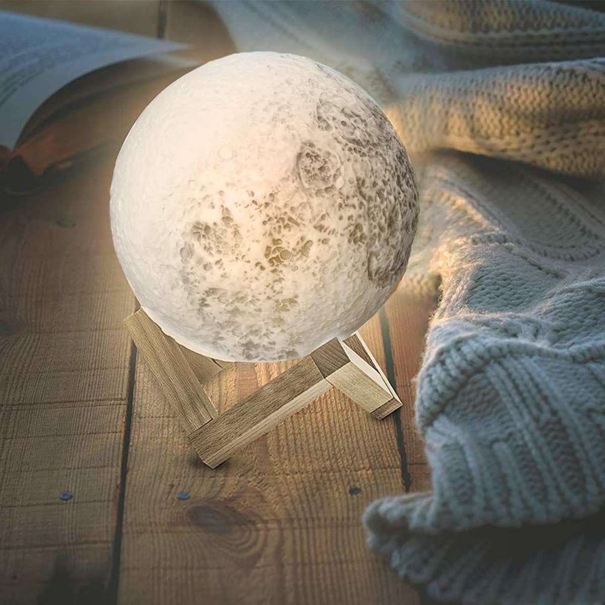 Mini 3D Colour Changing Touch LED Moon Lamp