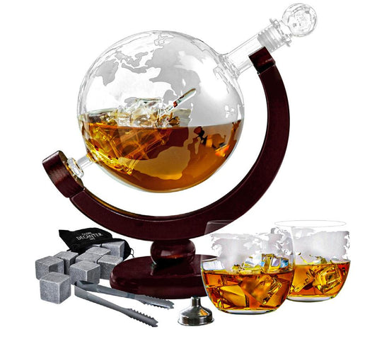 Liquor Globe Decanter Set - Whiskey Decanter Set