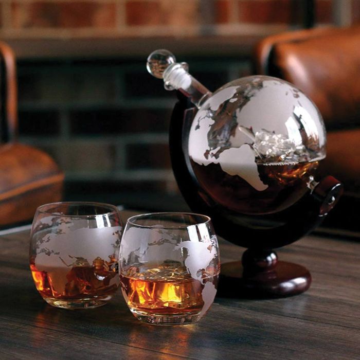 Liquor Globe Decanter Set - Whiskey Decanter Set