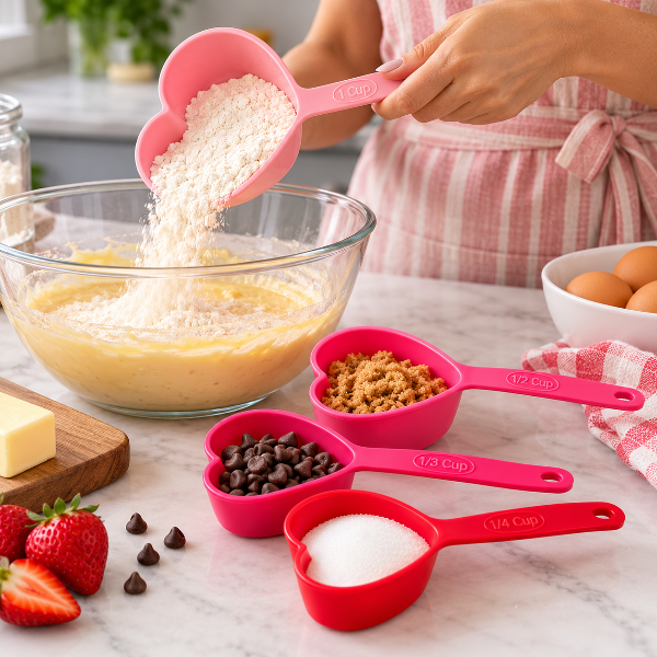 Heart-Shaped Measuring Cups - 4 Piece Set