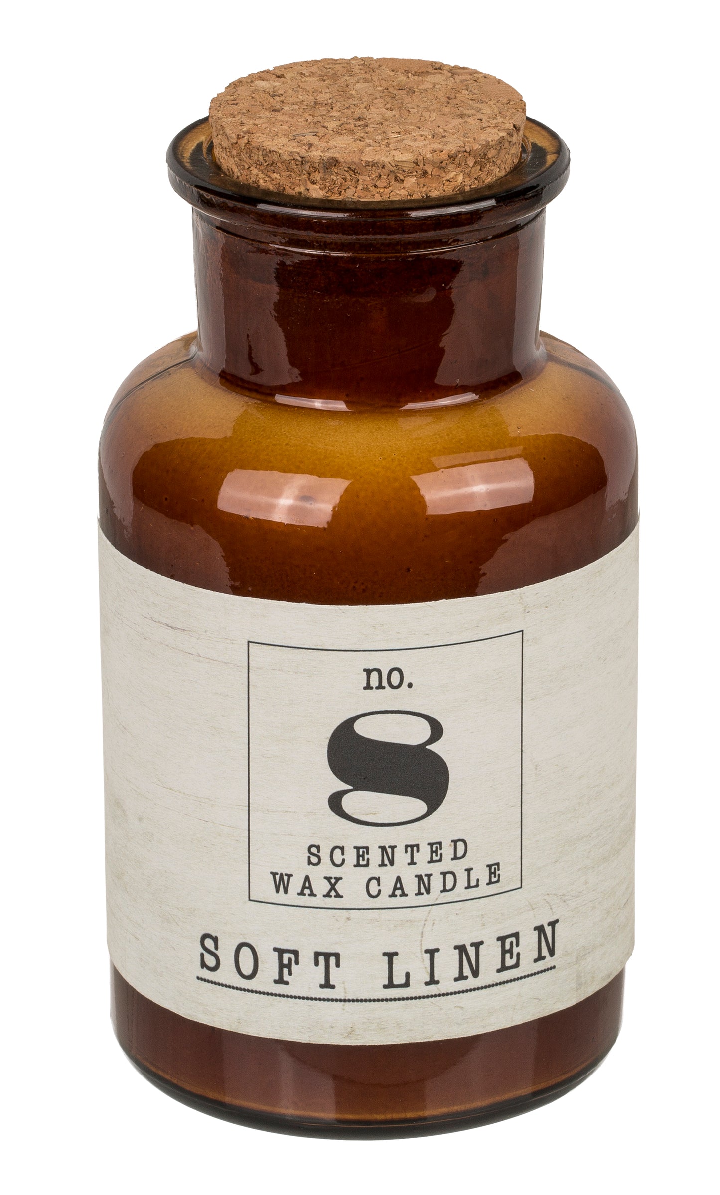 Soft Cotton Scented Candle in Glass Bottle with Cork Lid