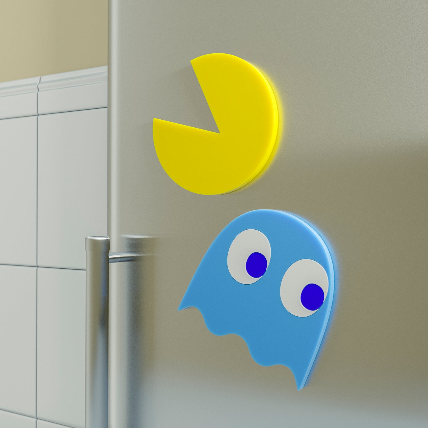 Set of 2 Magnetic Pac-Man Trivets (pot stands) Made of Heat-Resistant Silicone