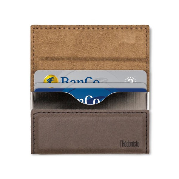 Vintage-Style Pocket Card Holder - L'Hédoniste Leatherette Mini Wallet