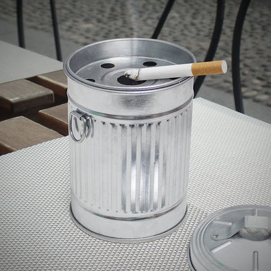 Ashtray - Retro Metal Garbage Bin