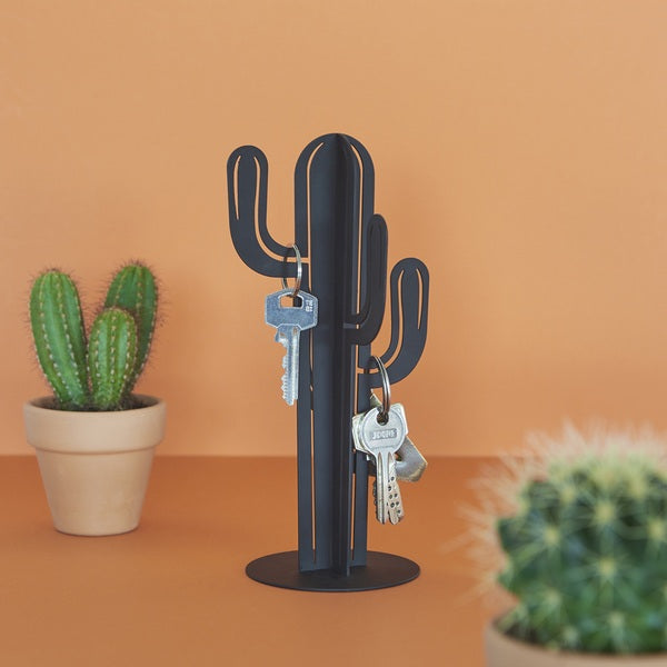 Key Holder - Arizona Cactus - Black Metal - Key Hanger