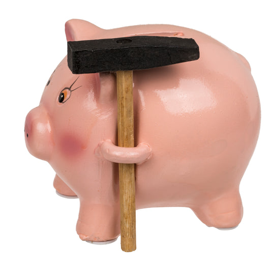 Money Box - Vintage Piggy Bank with Hammer