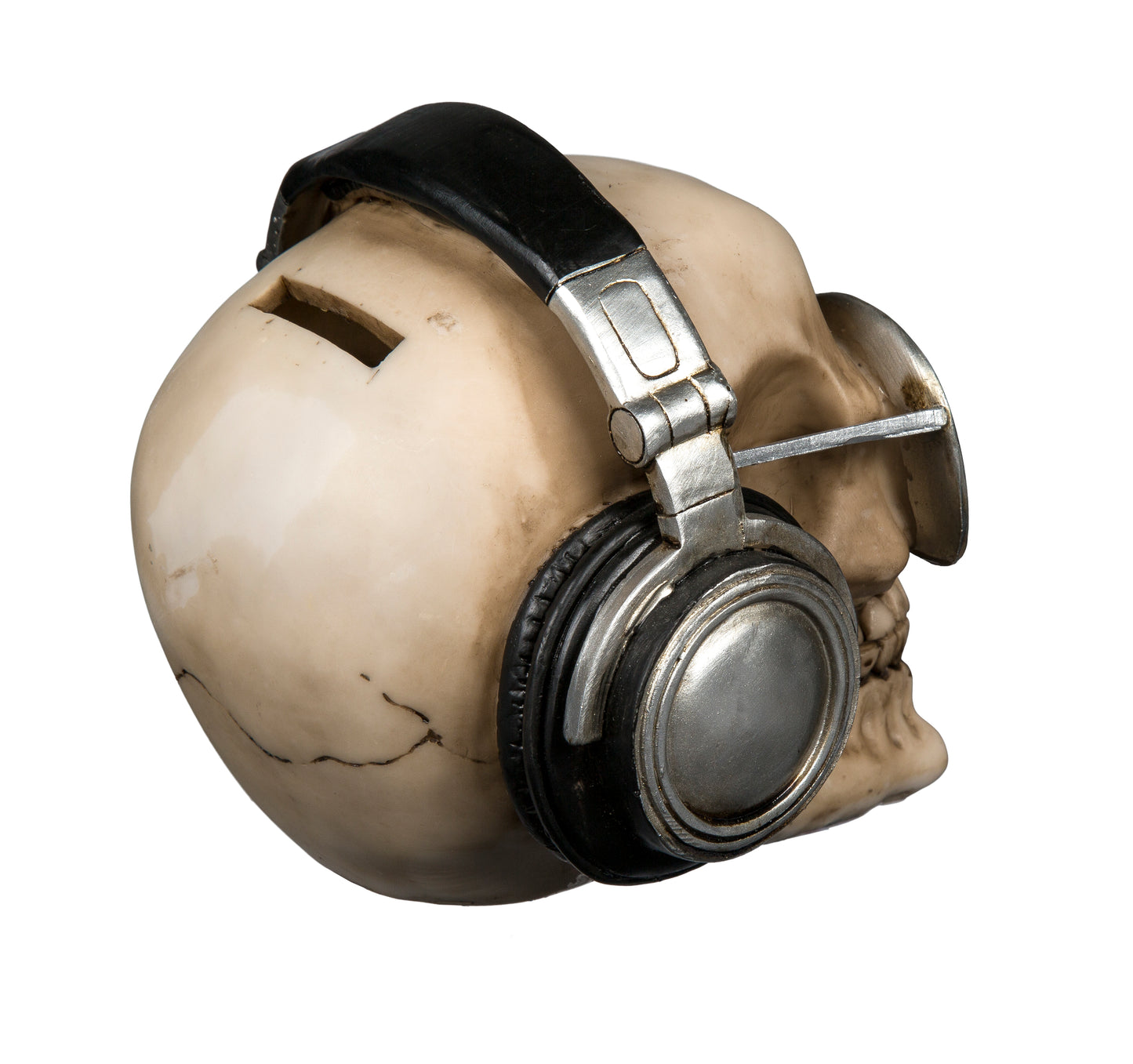 Polyresin Skull Saving Bank - Skull with Earphones & Sunglasses
