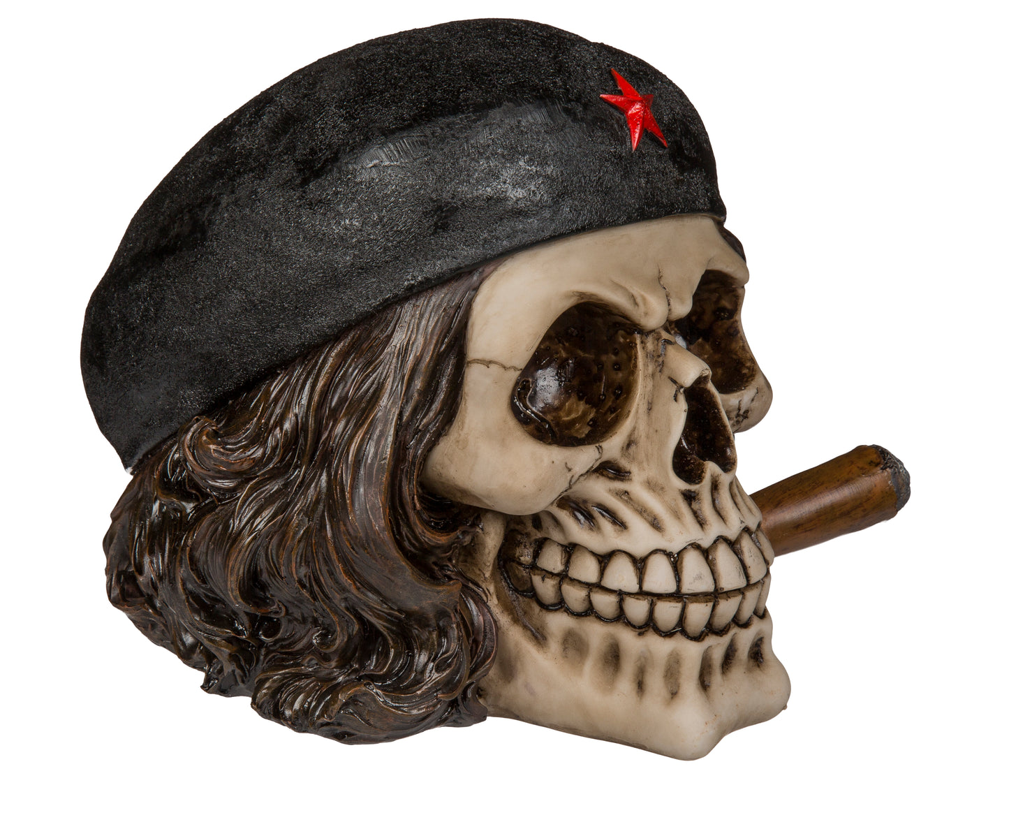 Polyresin Skull Saving Bank - Skull Freedom Fighter with Cigar
