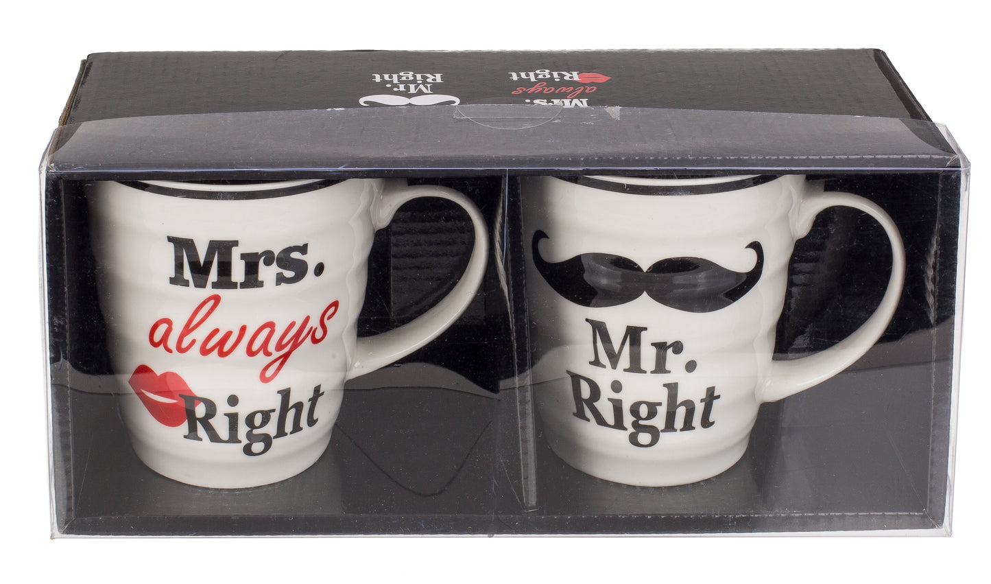 Porcelain mugs - Mr Right & Mrs Always Right Coffee Mugs
