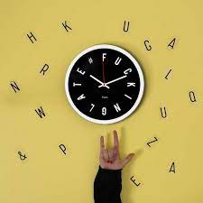 Running Late Wall Clock - Black & White - 30cm