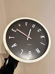 Running Late Wall Clock - Black & White - 30cm