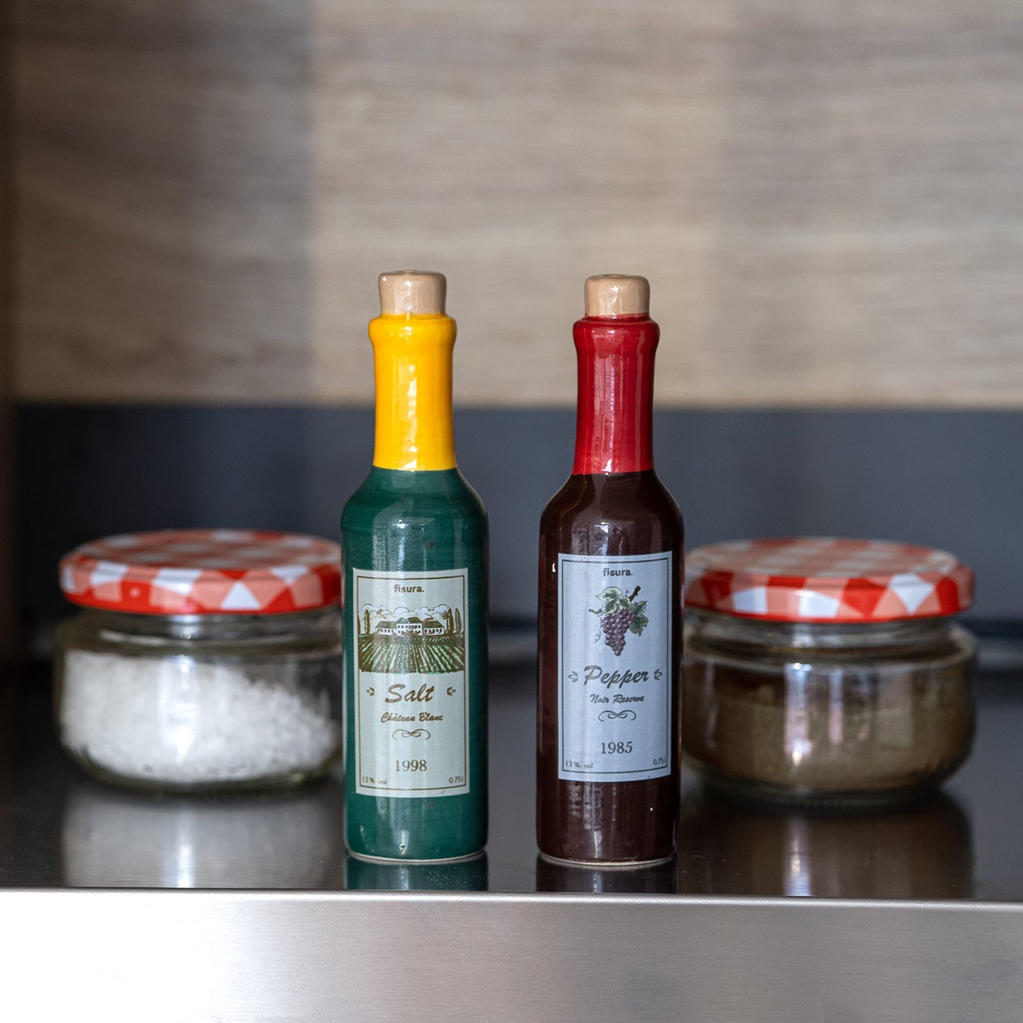 Salt & Pepper Shakers - Wine bottles