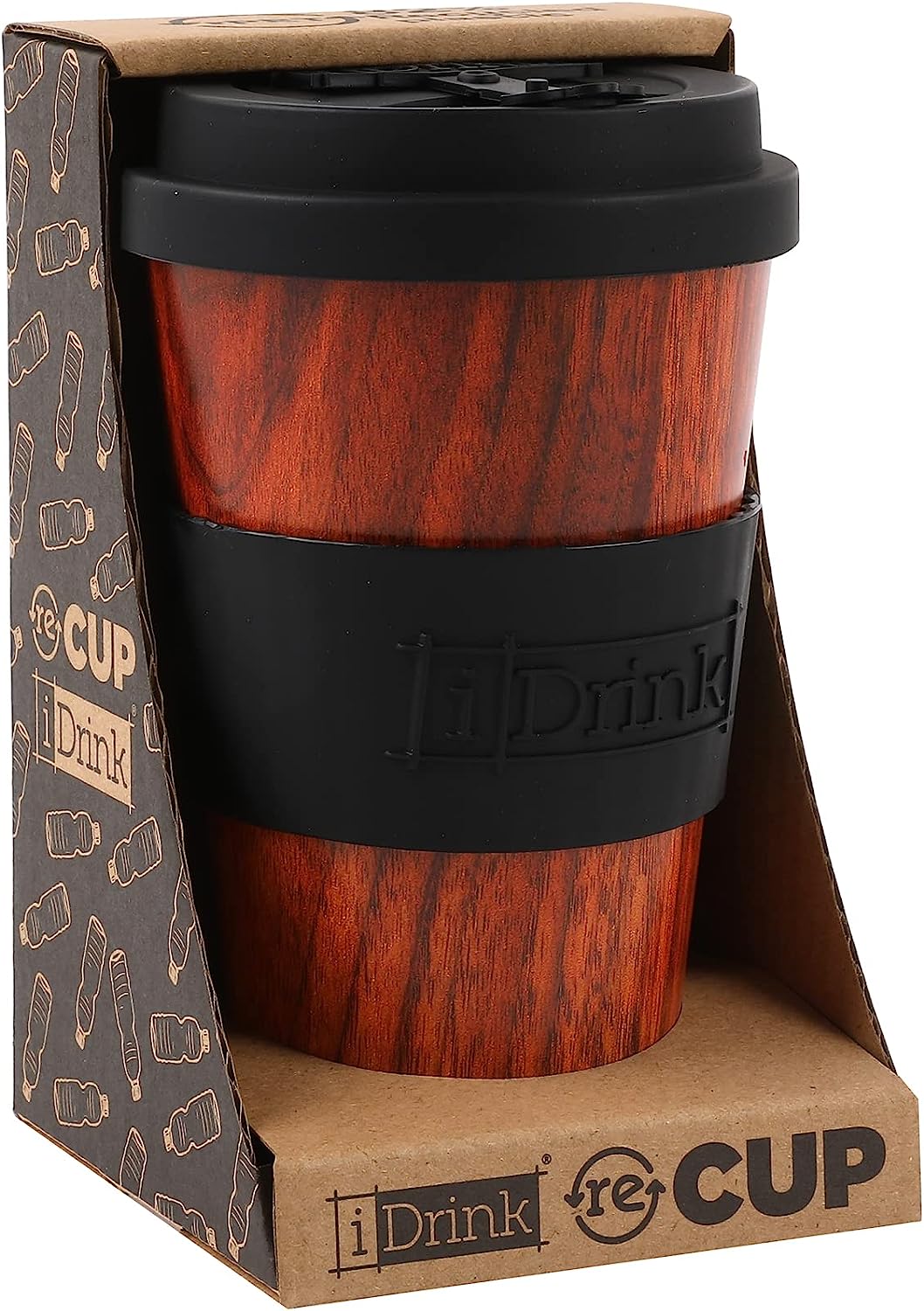 RPET cup 435 ml WOOD