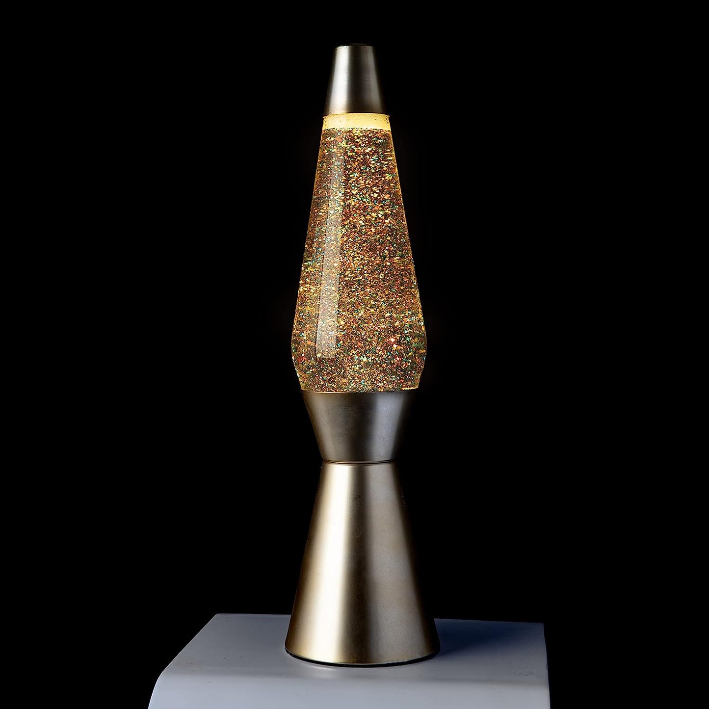 Bullet Lava Lamp - Matte Gold Base / Clear Liquid / Gold Glitter