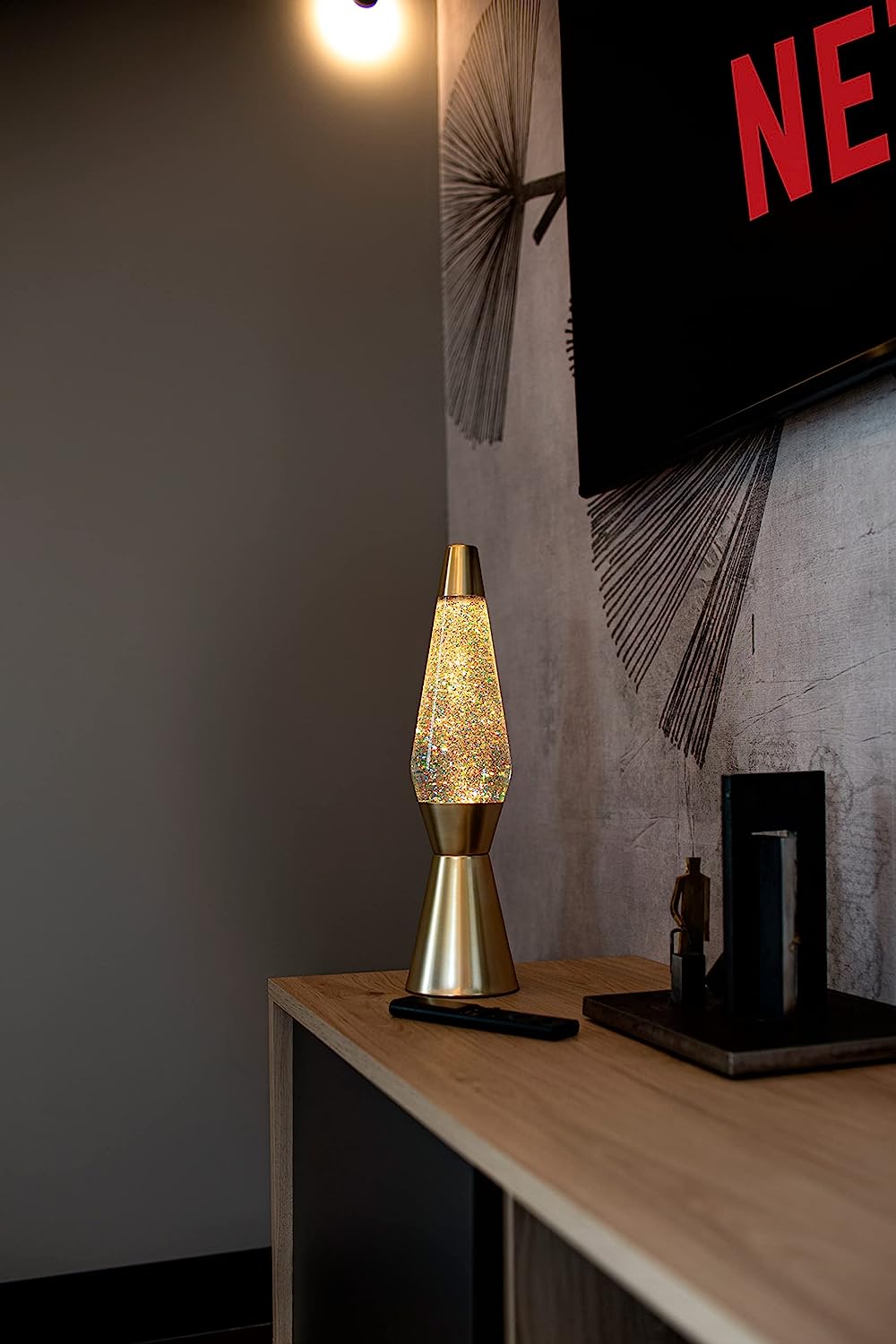 Bullet Lava Lamp - Matte Gold Base / Clear Liquid / Gold Glitter