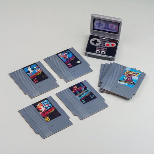 Vintage Nintendo Electronic Systems (NES) Cartridge Coasters - Cardboard