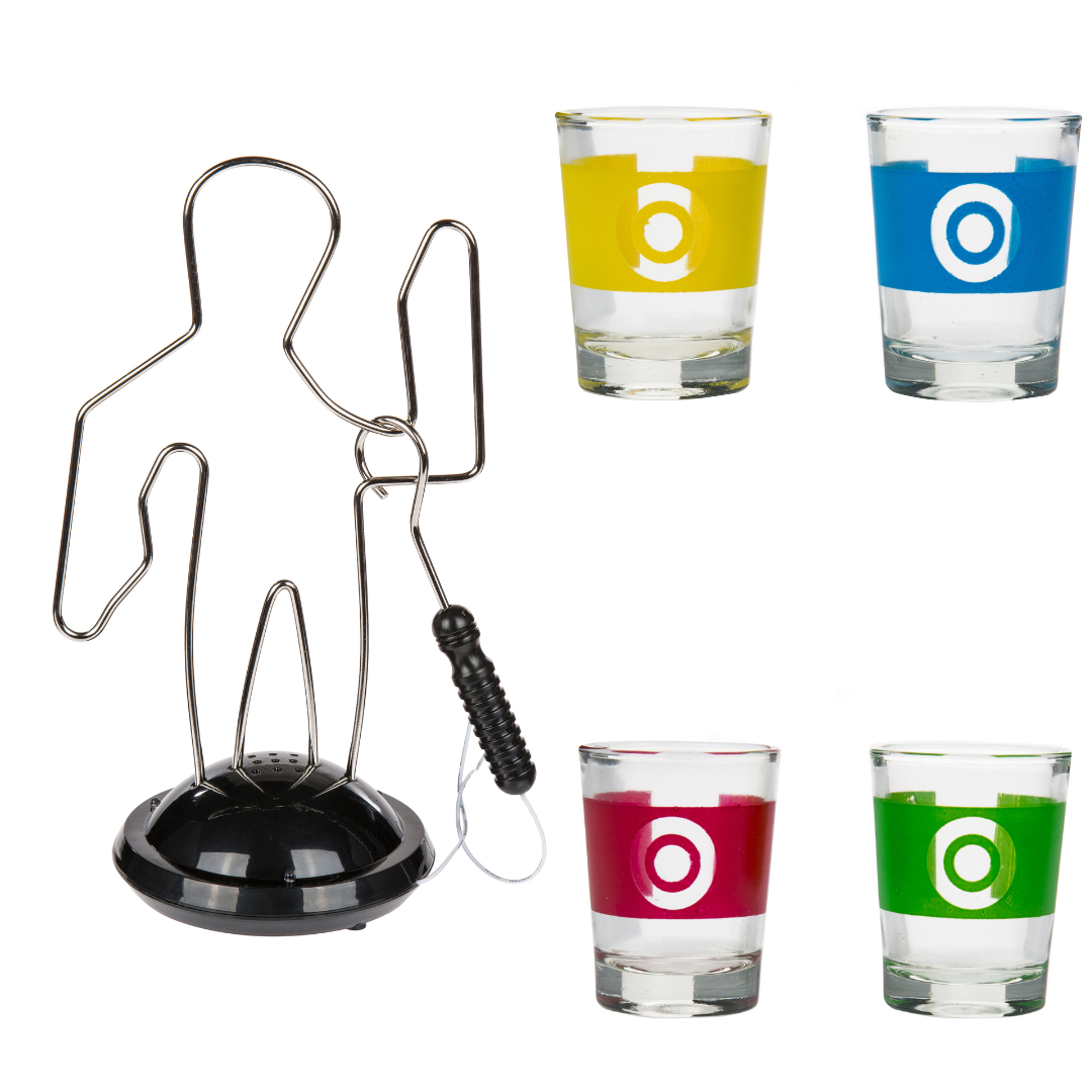 Drinking game - Hot Wire & 4 shot glasses