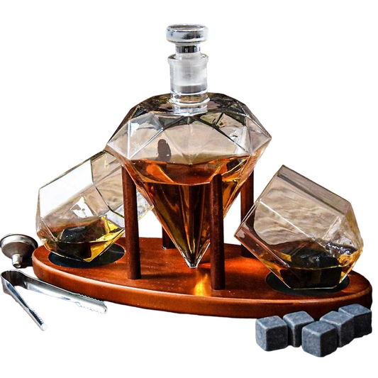 Deluxe Diamond Decanter Set - Whiskey decanter - Liquor Decanter Set