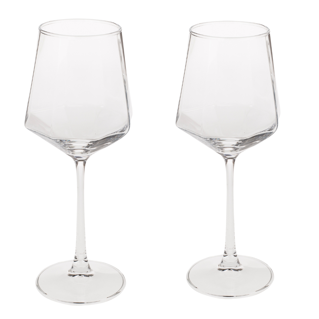 Diamond Wine Glasses - Set of 2