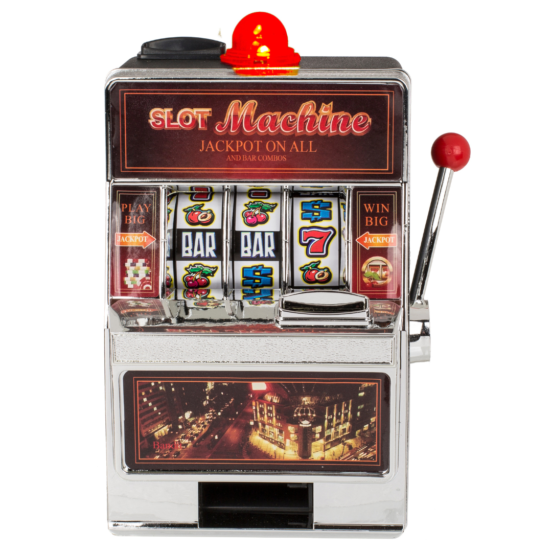 Mini Slot Machine - Piggy Bank with Sound & LED Lights