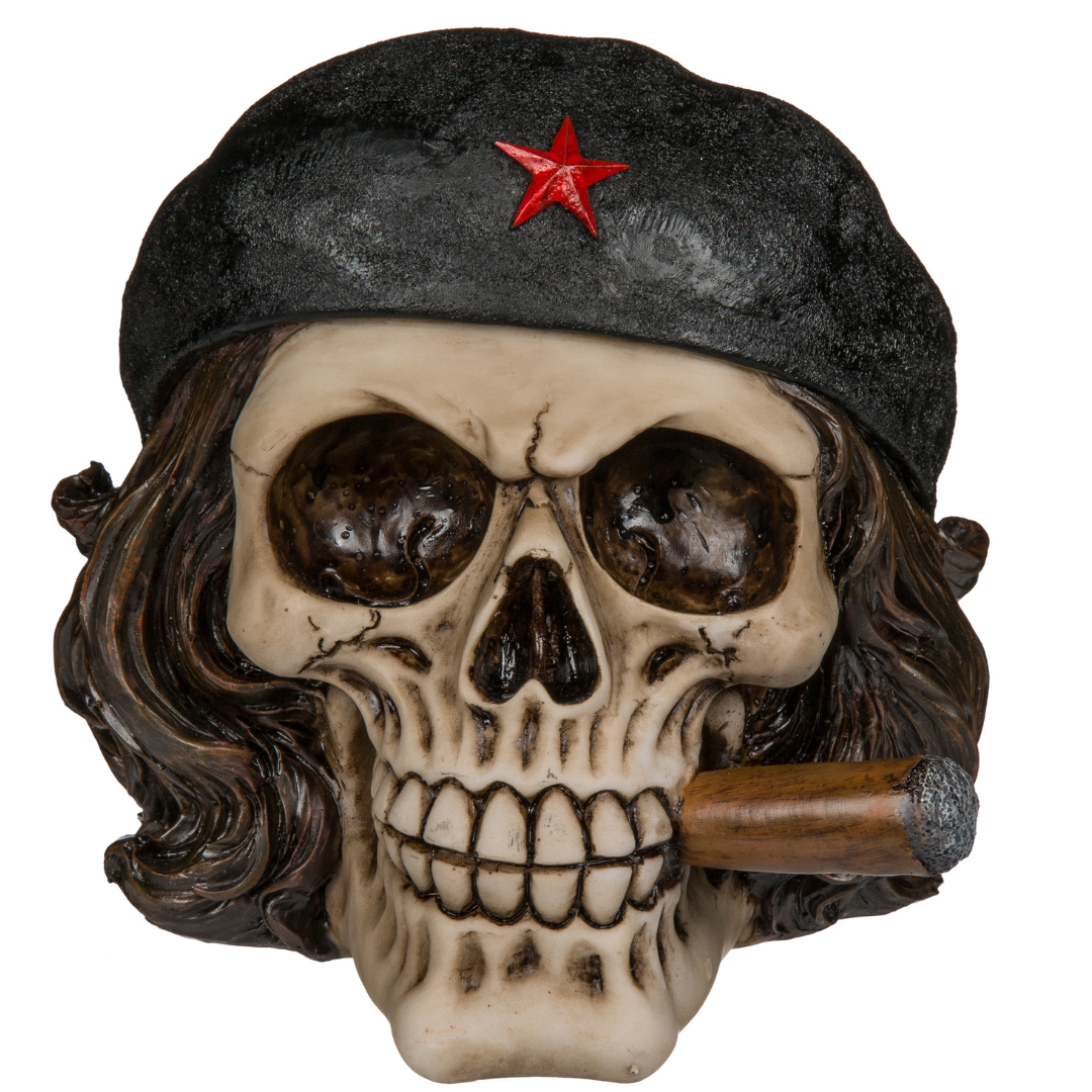Polyresin Skull Saving Bank - Skull Freedom Fighter with Cigar