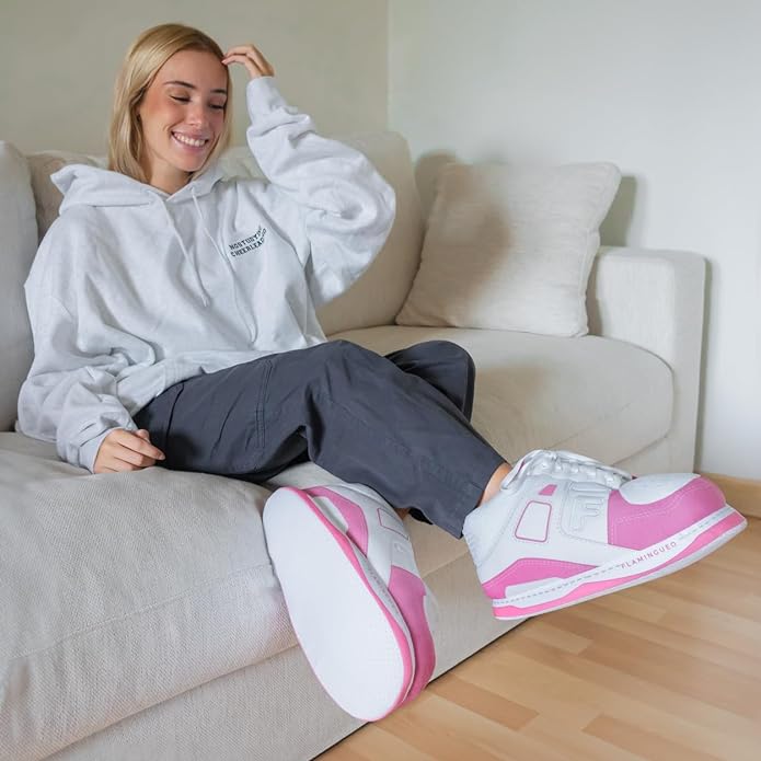 Giant Sneaker Slippers - Smiles - Pink & White Glow in the dark - One Size