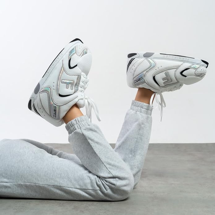 Giant Sneaker Slippers - Boston- White & Silver - Unisex - One Size