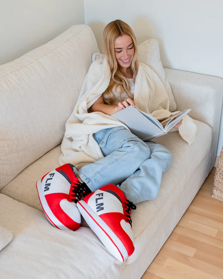 Giant Sneaker Slippers - Bullis - Red & White - Unisex - One Size