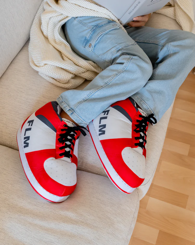 Giant Sneaker Slippers - Bullis - Red & White - Unisex - One Size