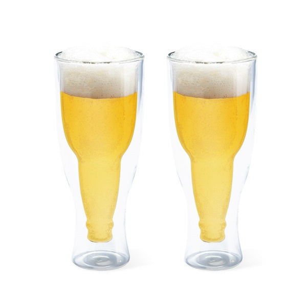 Gravity Beer Bottle Glasses - 400ml (Set of 2)