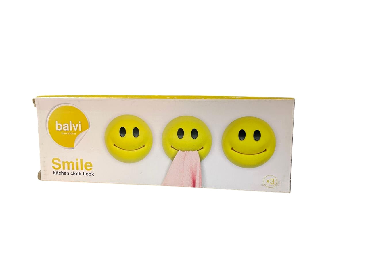 Smile Cloth Holder Set (3pcs) – Self-Adhesive Kitchen & Bathroom Towel Clips