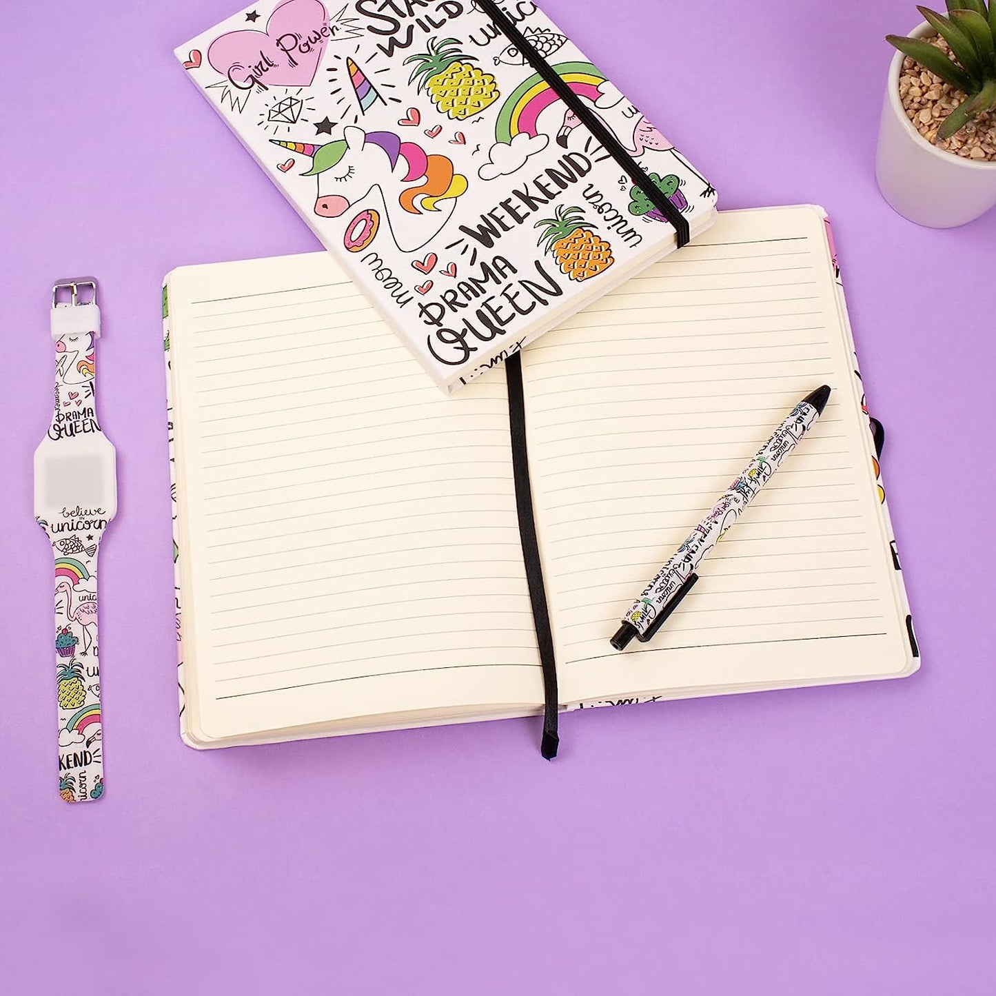 A5 Lined Notebook - Unicorn - 80 Pages