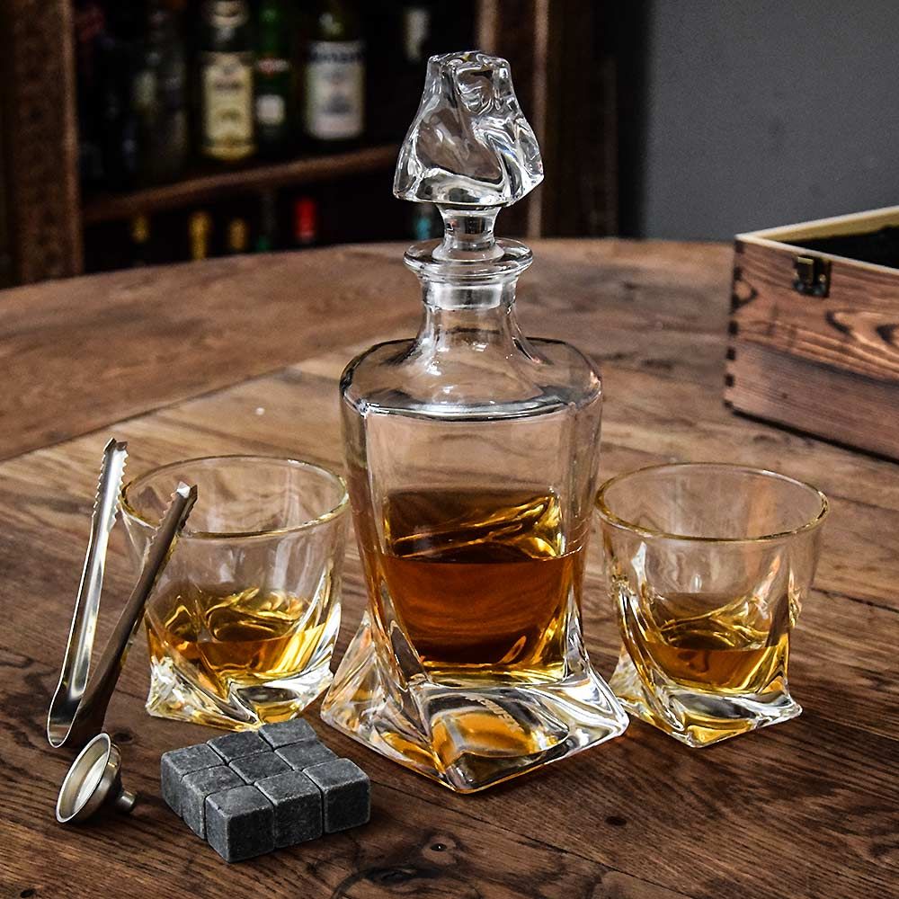 Twisted Decanter Set - Liquor Decanter Set