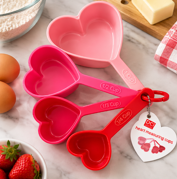 Heart-Shaped Measuring Cups - 4 Piece Set