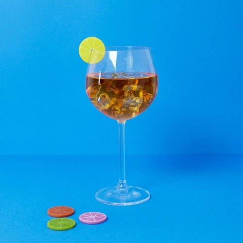 Glass Markers - Silicone Fruit Slices - Drinkware Charms - Box of 8 (3cm)