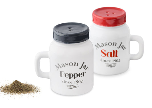 Rustic Mason Jar Salt & Pepper Shaker Set
