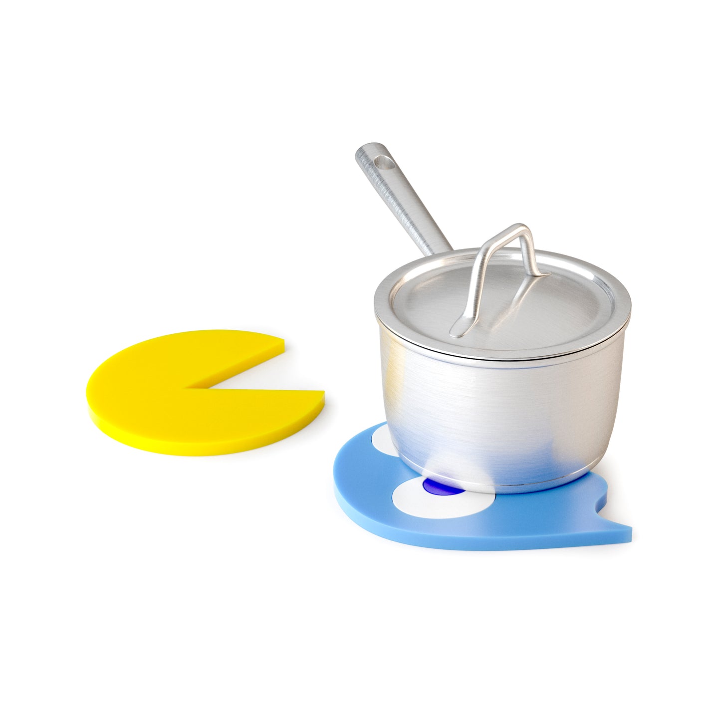 Set of 2 Magnetic Pac-Man Trivets (pot stands) Made of Heat-Resistant Silicone