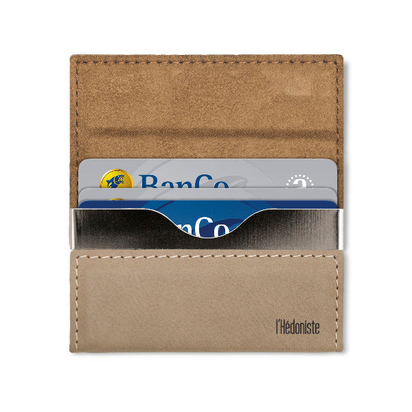 Vintage-Style Pocket Card Holder - L'Hédoniste Leatherette Mini Wallet
