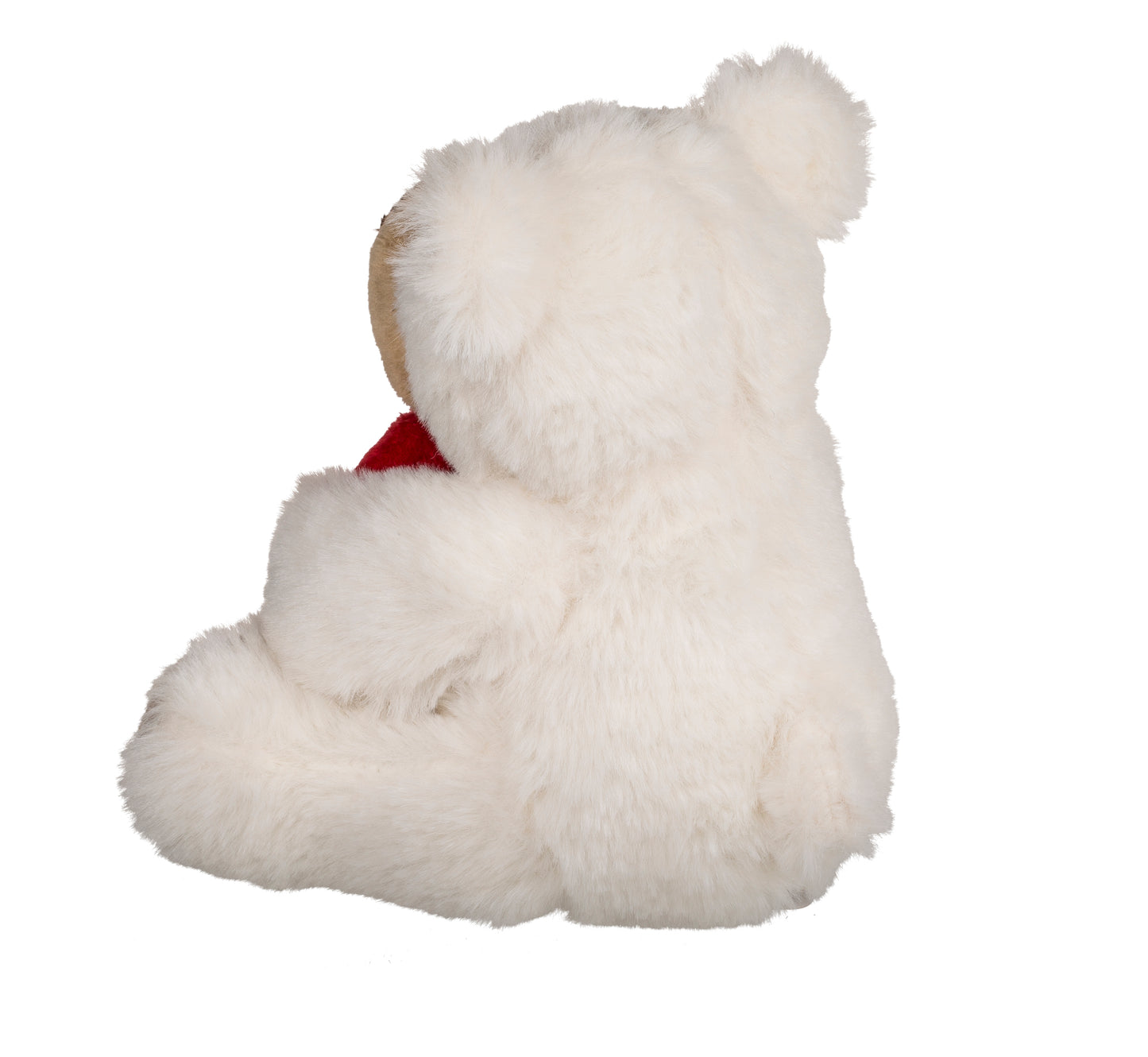 Small Cream Plush Teddy Bear with Red Heart