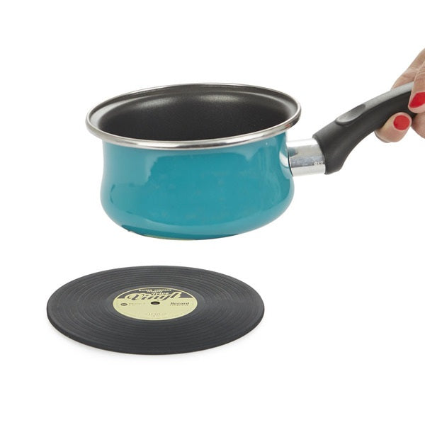 Vinyl Record Trivet – Heat-Resistant Silicone Pot Holder & Retro Kitchen Decor Gift