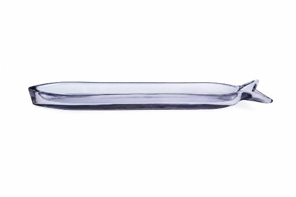 Small Fish-Shaped Glass Appetiser Serving Tray - 32cm