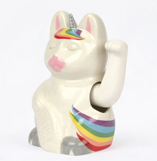 Unicorn Maneki Neko Lucky Cat - Ceramic 15cm