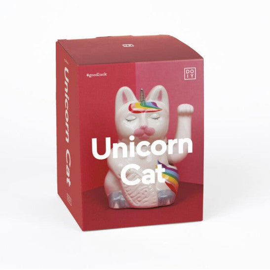 Unicorn Maneki Neko Lucky Cat - Ceramic 15cm