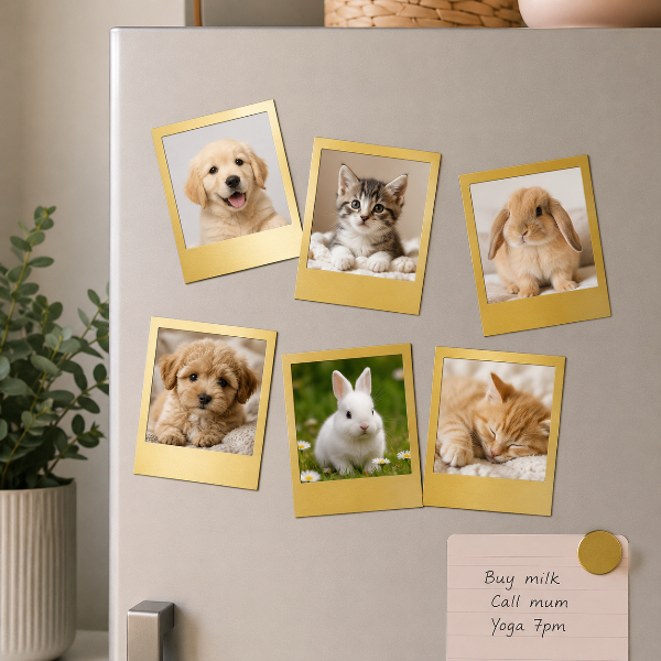 DOIY Gold Magnetic Polaroid Photo Frames - Set of 6