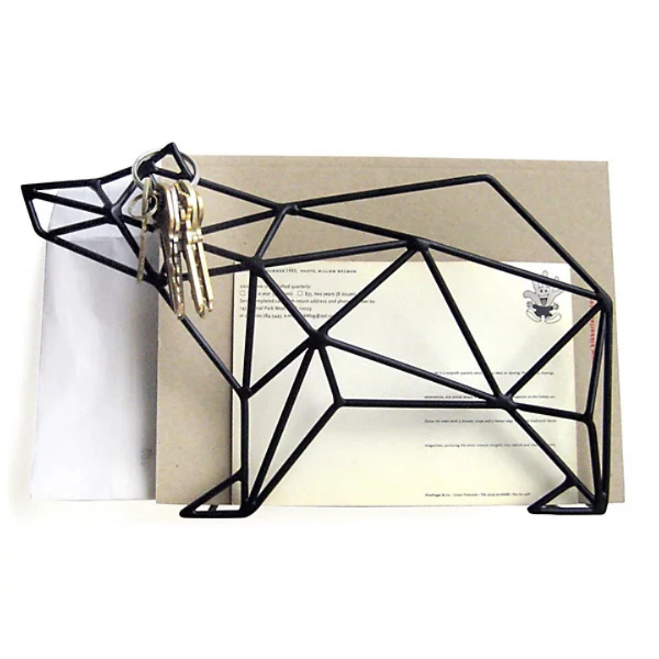 Black Steel Wire Animal Document Organizers – Bear & Elephant