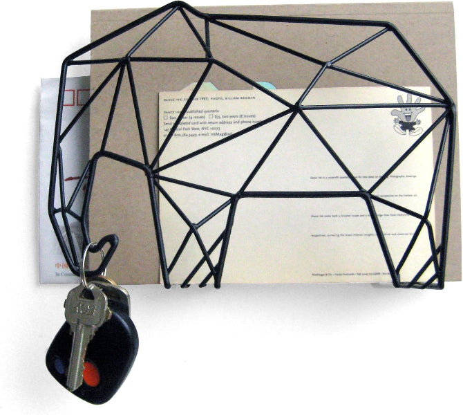 Black Steel Wire Animal Document Organizers – Bear & Elephant