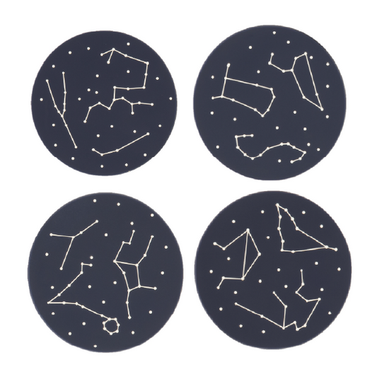 Set of 4 PVC Star Constellation Coasters with Magnet