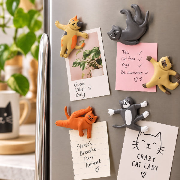 Cat Yoga Magnets – Set of 5