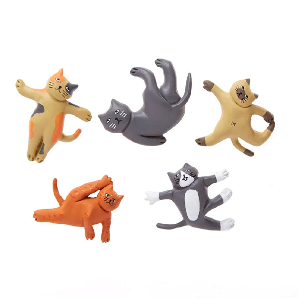 Cat Yoga Magnets – Set of 5